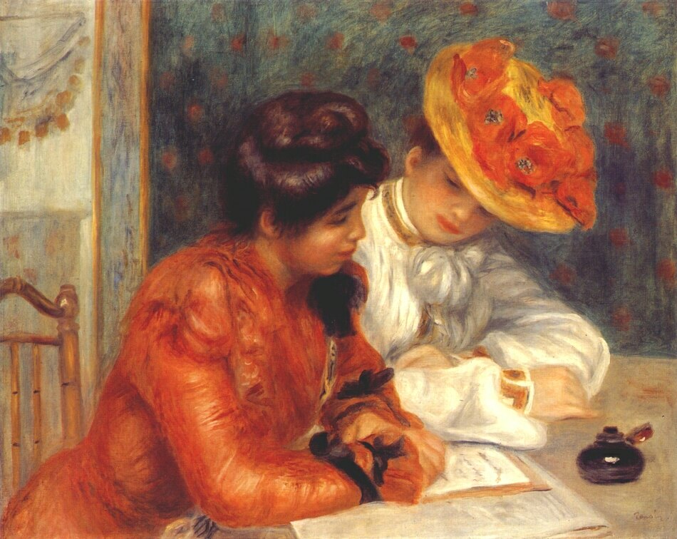 The letter - Pierre-Auguste Renoir painting on canvas